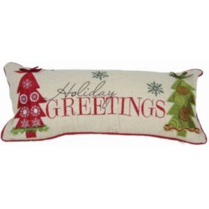 *CHRISTMAS CLEARANCE*  Xia Holiday Greeting Pillow 8" x 18"